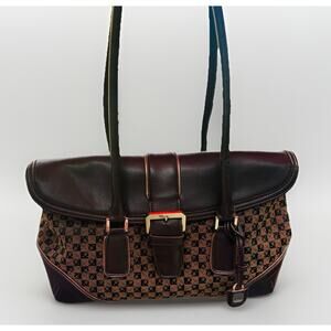 Liz Claiborne Shoulder Purse Handbag Heritage Brown Double Handles Logo NWOT